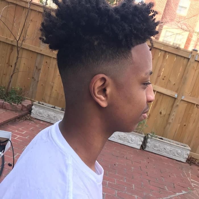 1 bald fade with fohawk for black men