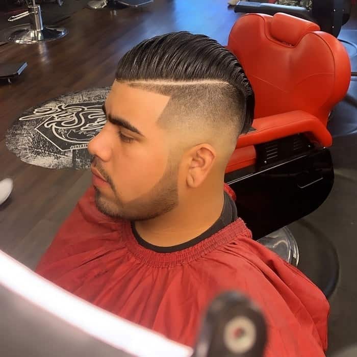 Mid Skin Fade on Comb Over 