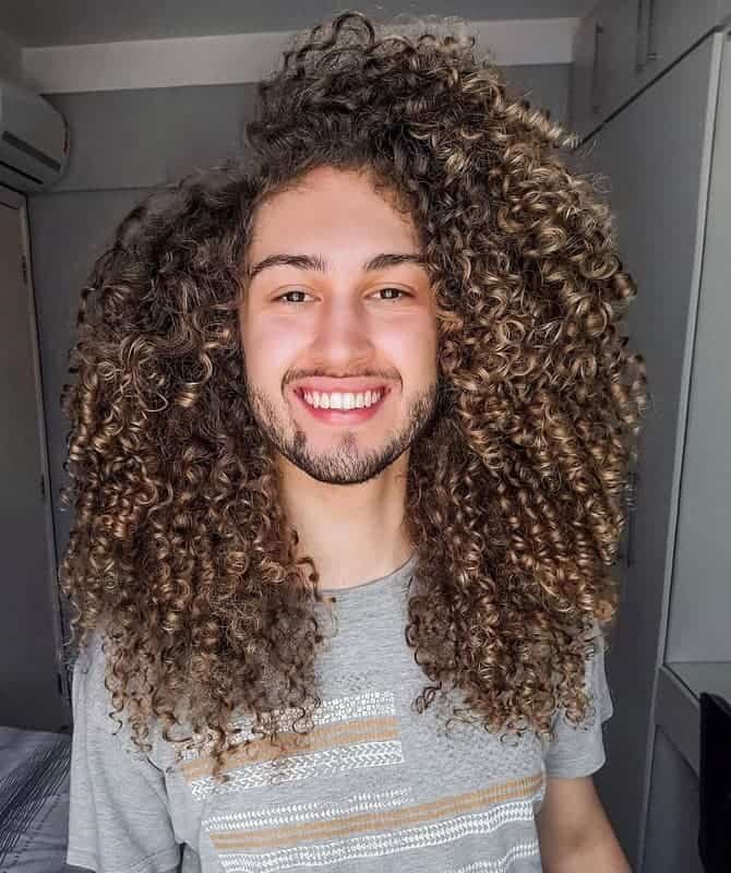 36 Mens long hairstyles for thick curly hair Shoulder Length