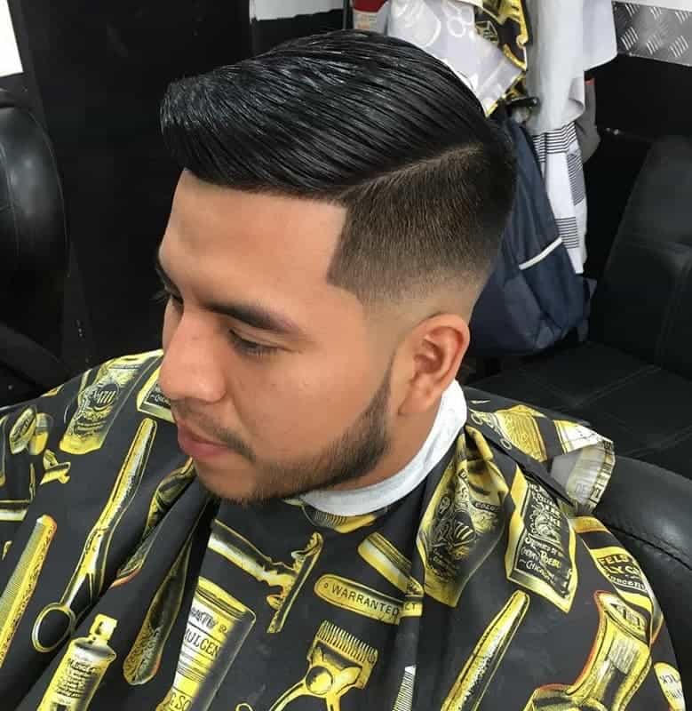 comb over with low skin fade