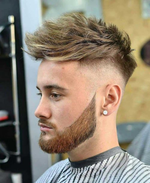  Low Bald Fade with Ruffled Hair on Top