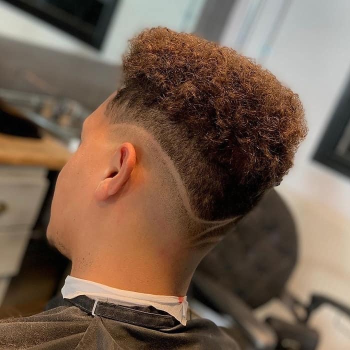 Curly Hair with Low Taper Fade  