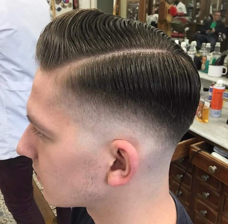 pompadour with low skin fade