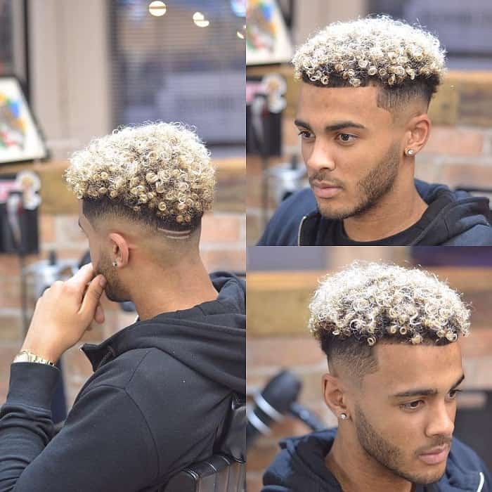 Mid Fade On Curly Hair