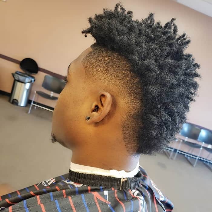 Taper Faded Afro Mohawk  