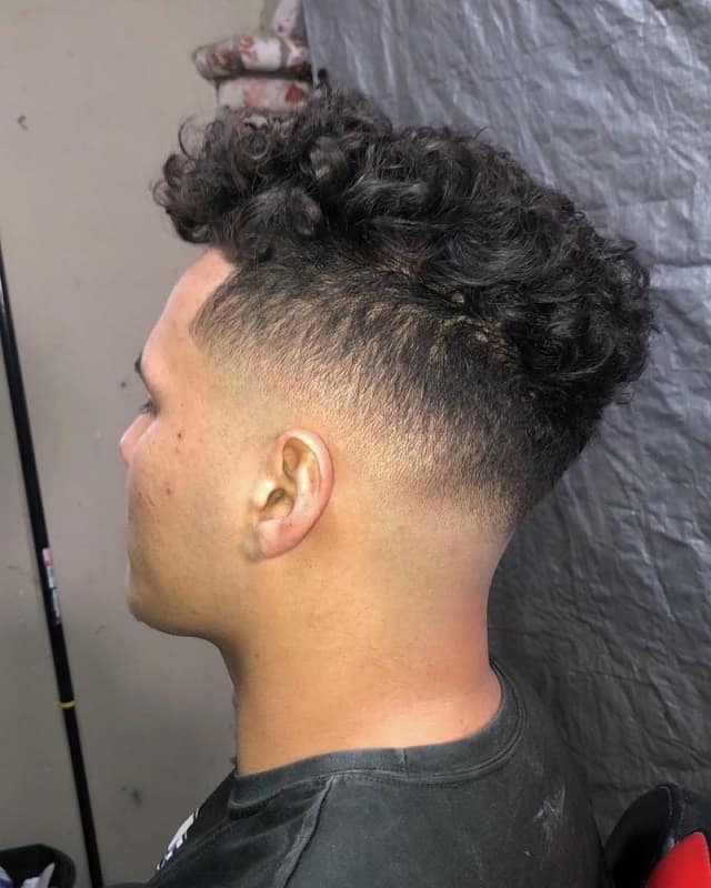 Curly Textured Hair with Taper Fade