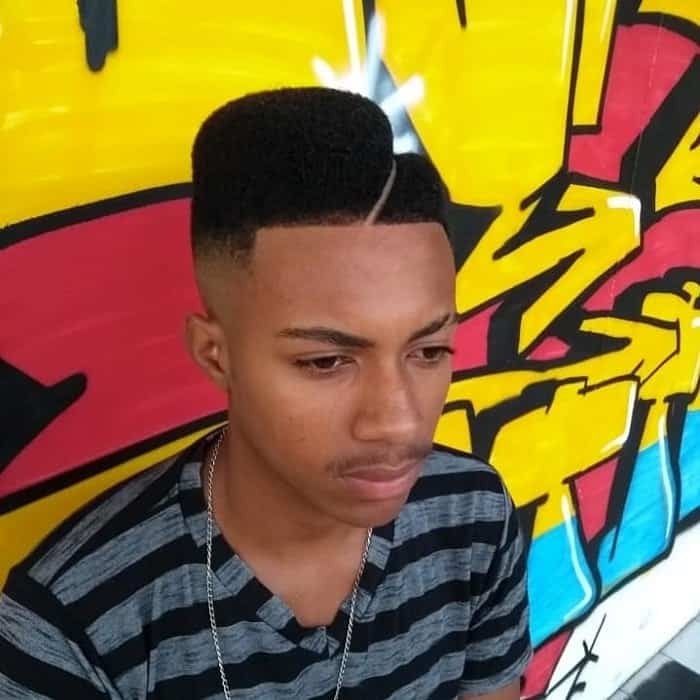 Box Fade Haircut with Part