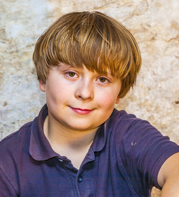 12 year old boy with bowl haircut