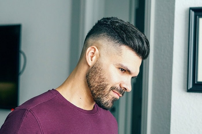 Comb Over Fade for Bearded Guys