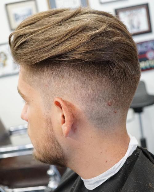 Subtle Fade with Slick Back Hair