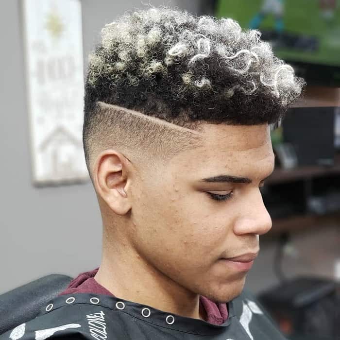 Curly Fade with Part