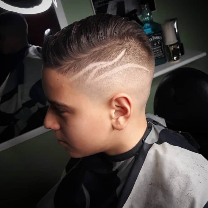 Boys Fade Haircut with Design