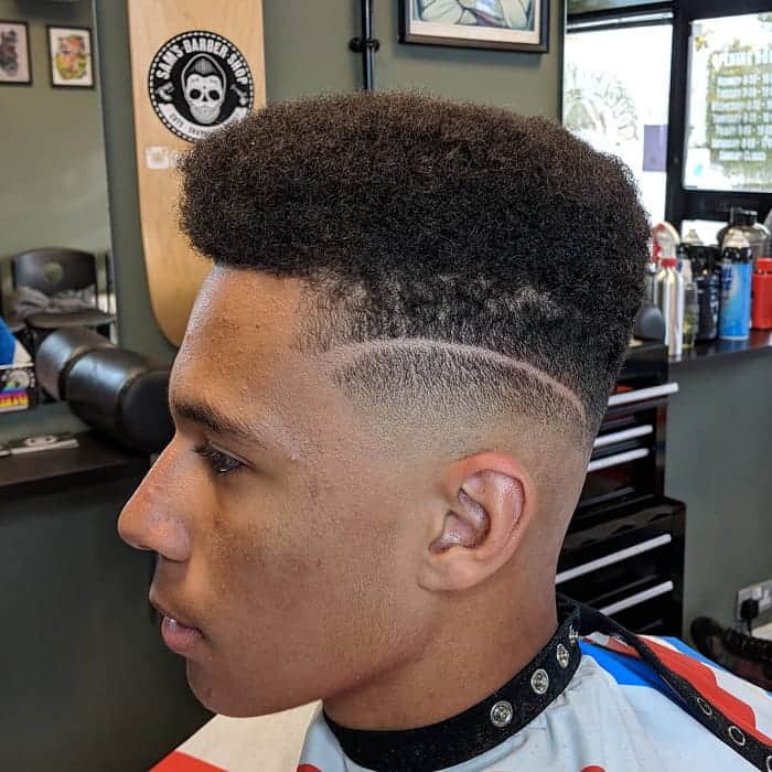 Fade Haircut with Part Line