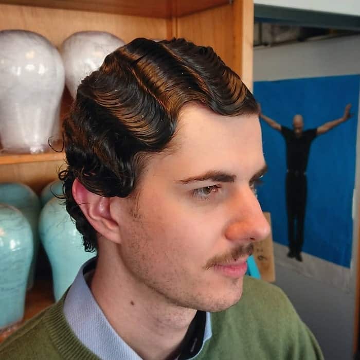 1920s Hairstyles For Men 15 Handsome Looks To Copy   1920s Finger Waves For Guys 