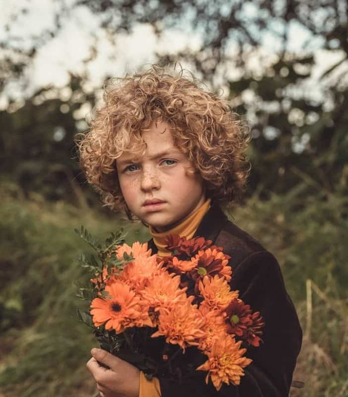 Boy with Blonde Curly Hair