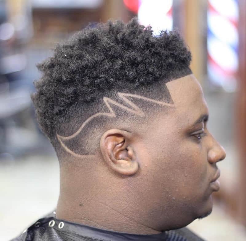 2 Taper Fade With Design For Black Males 