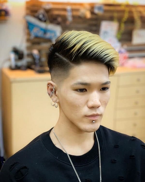 Drop Fade on Parted Hairstyle