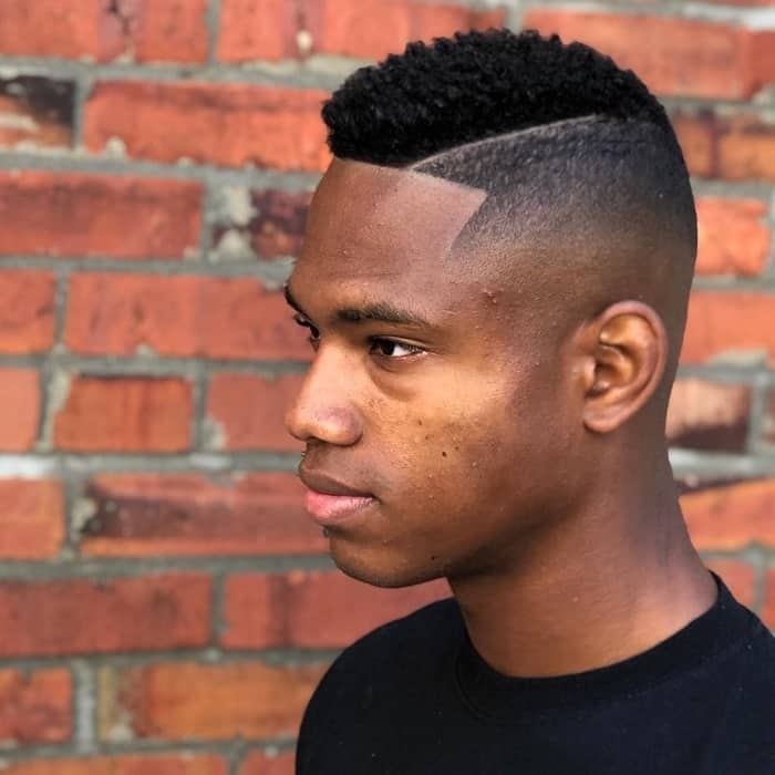 Black Men's Fade with Part