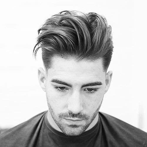 low fade messy quiff haircut