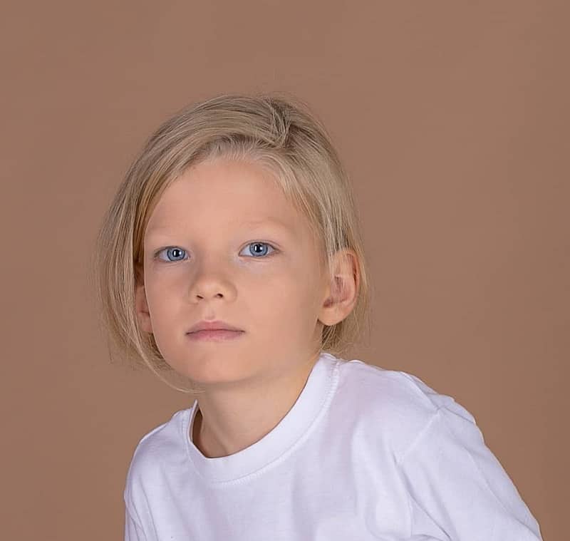 Boy with Blonde Hair and Blue Eyes