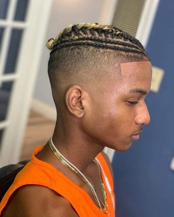 Southside Fade with Braids on Top