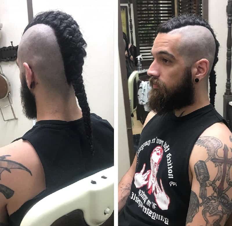 Men's Long Hair Mohawk with Shaved Sides