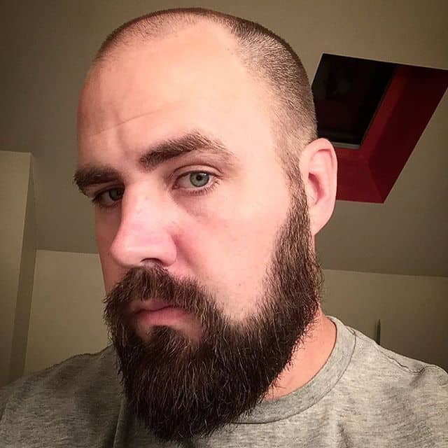 buzz cut with beard trimmer