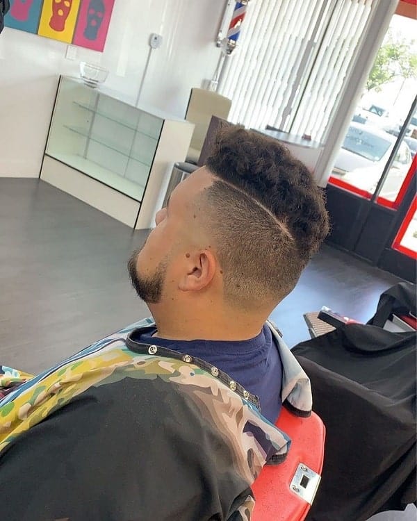 Part Hairstyle with Temp Fade