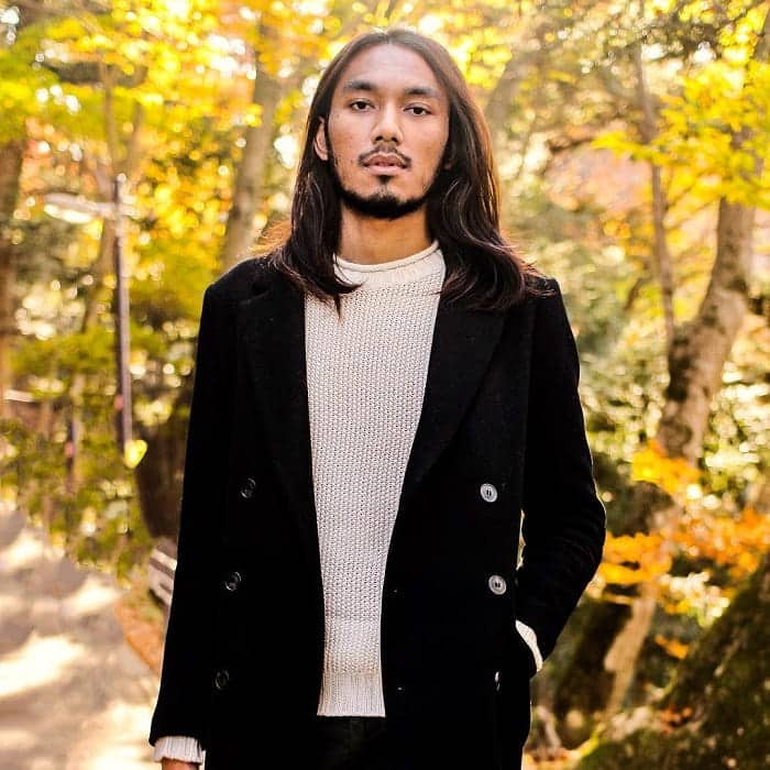 Asian Guy with Long Straight Hair