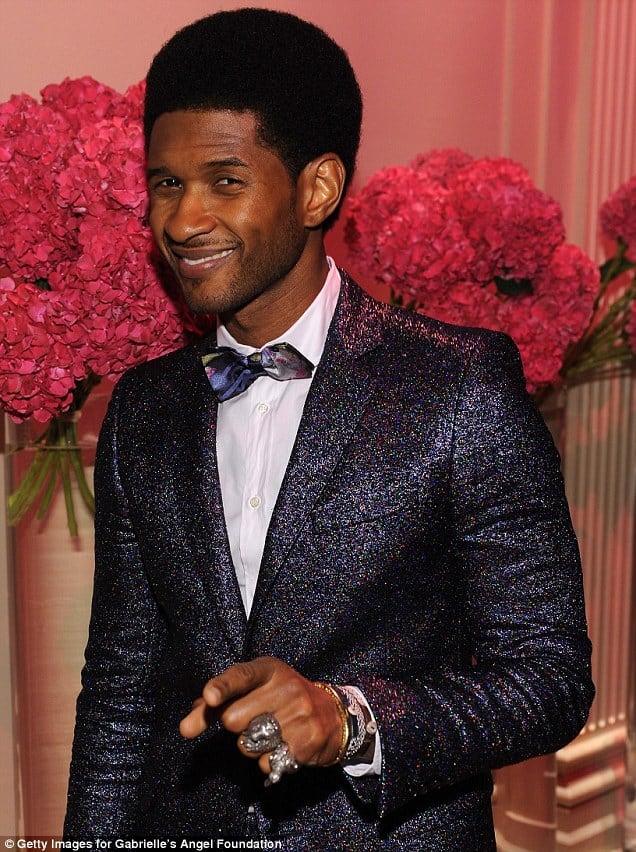 Usher with his Fab 'Fro haircut