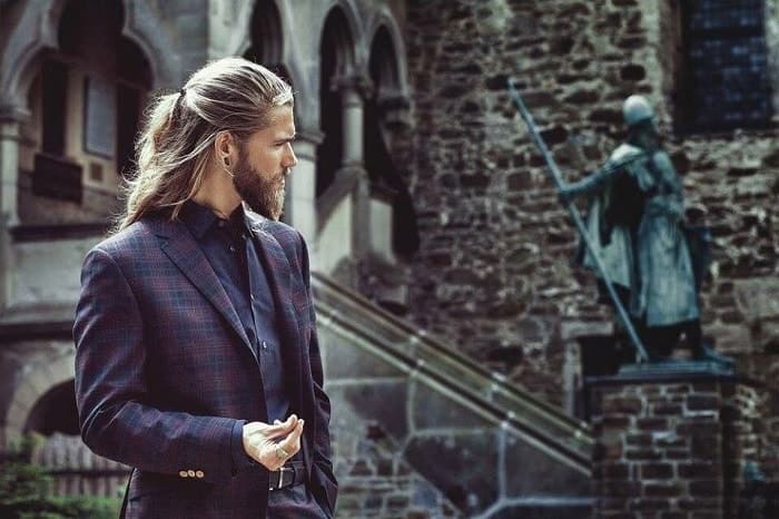 male model Ben Dahlhaus with long hair