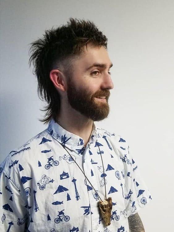 Short Hair Mullet with Beard