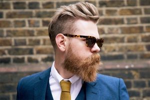 beard with 80s Hairstyle for men