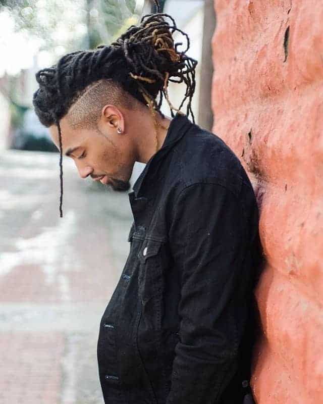 Afro mohawk with man bun