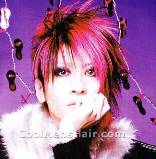 Photo of Aiji red hairstyle for Asian men.