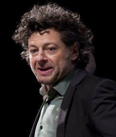 Photo of Andy Serkis with his curly hair at the 2011 Comic Con.