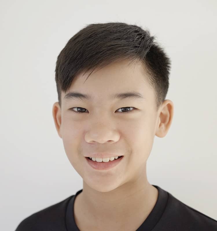 Asian 12 year old boy's hairstyle