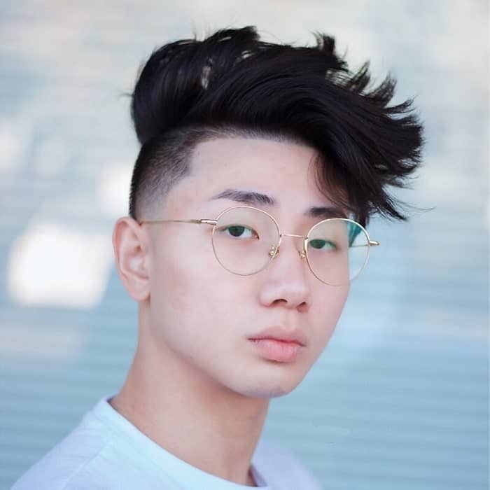 Asian men short hairstyles with disconnected undercut