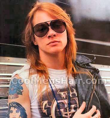 Picture of Axl Rose loose long hairstyle.