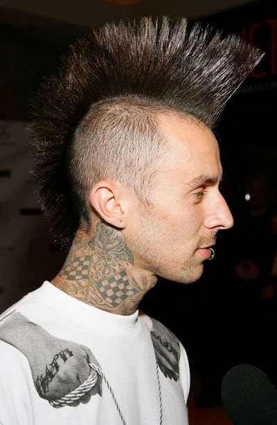 Travis Barker fanned mohawk 