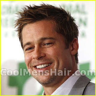 Photo of Brad Pitt short hair.