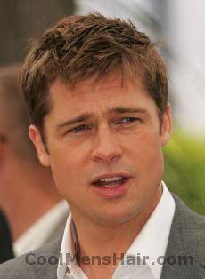 Picture of Brad Pitt short layered hair. 