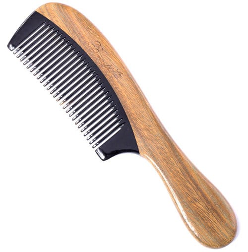 Breezelike-No-Static-Black-Buffalo-Horn-Comb-with-Sandalwood-Handle