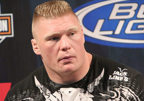 Photo of Brock Lesnar flattop haircut. 