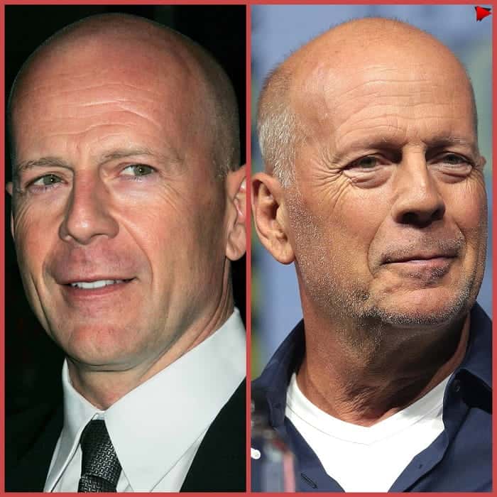 Bruce Willis with bald head