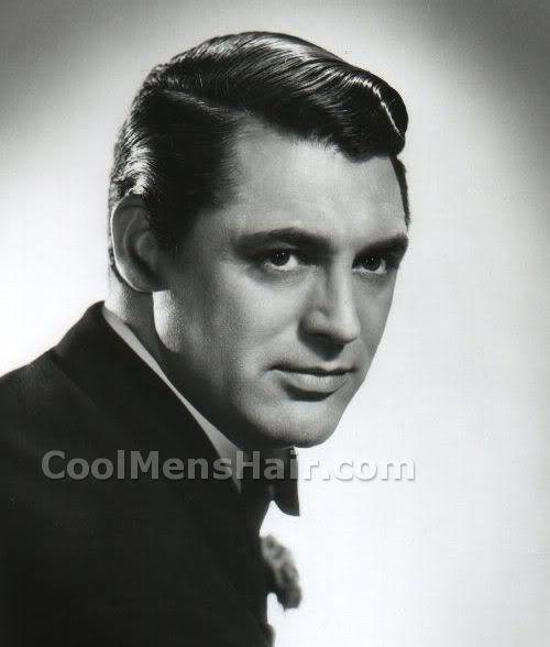 Photo of Cary Grant classic side swept hairstyle.
