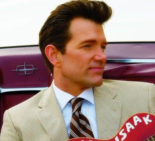 Picture of Chris Isaak quiff hair.