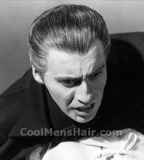 Photo of Christopher Lee hairstyle. 