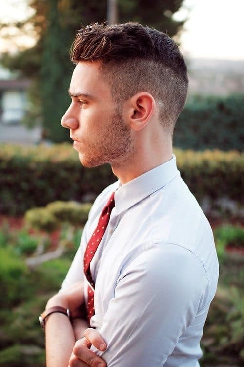 high contrast crew cut