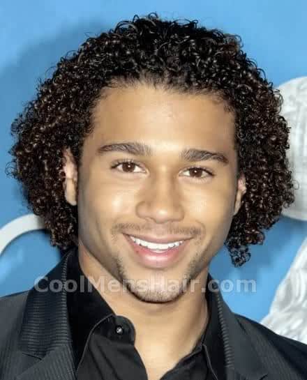 Photo: Corbin Bleu curly hairstyle for black men.